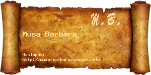Musa Barbara névjegykártya